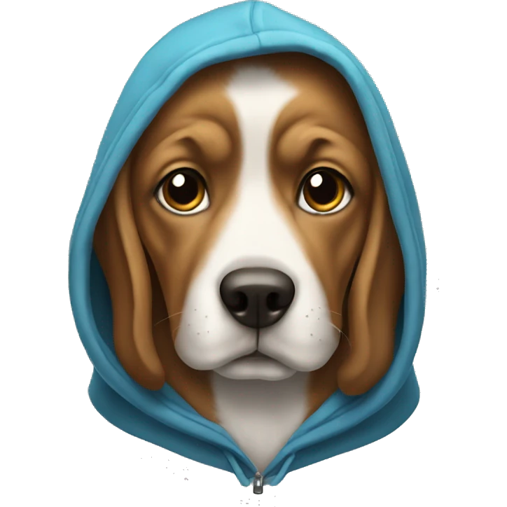 Dog wearing a hoodie emoji