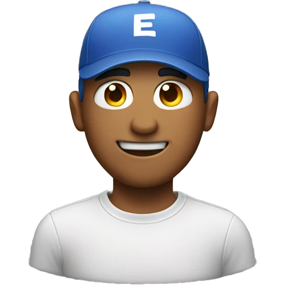 man with cap on winking  emoji