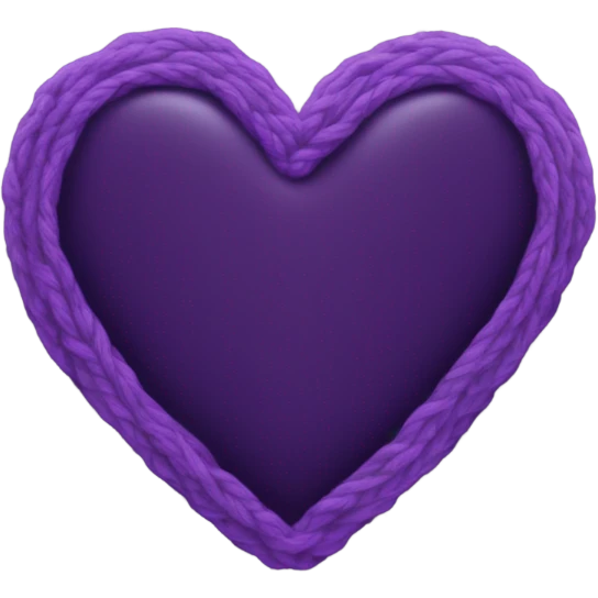 Dark purple knitted heart emoji