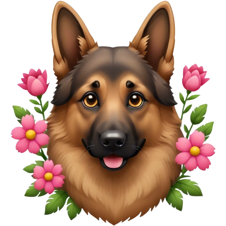 German Shepherd Flower  emoji