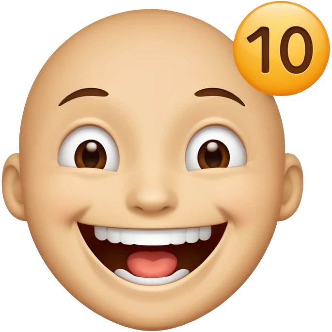 Laughing face with the number 100 emoji