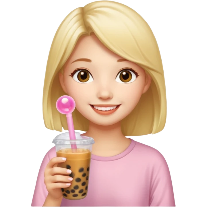 Girl drinking bubble tea emoji