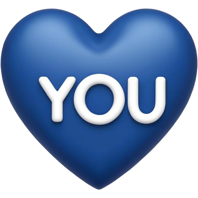Dark Blue heart with the words I Love You Ry in the middle  emoji