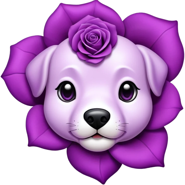 Purple rose dog emoji