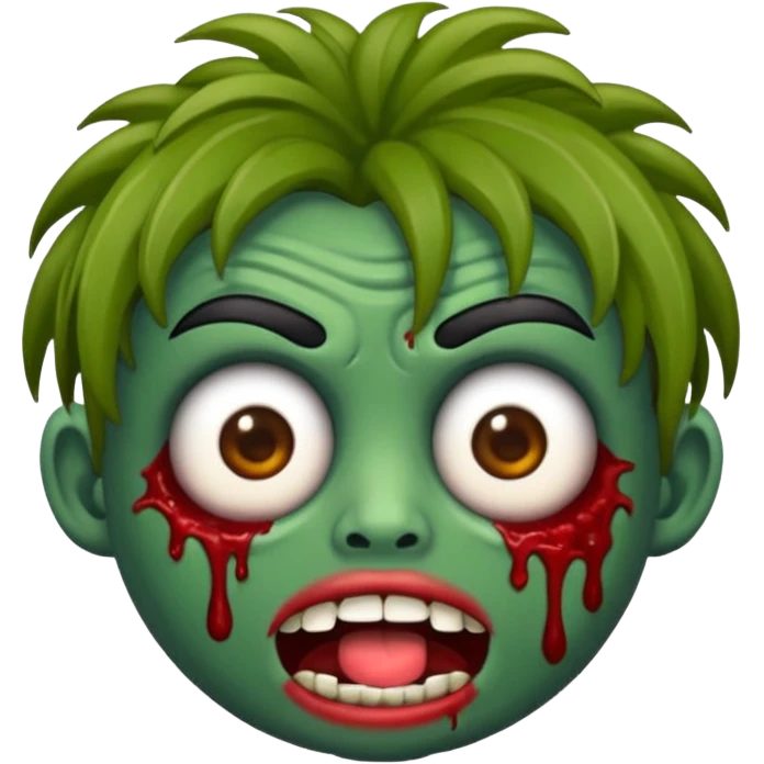 emoji de zumbi, com cabelo cacheado emoji