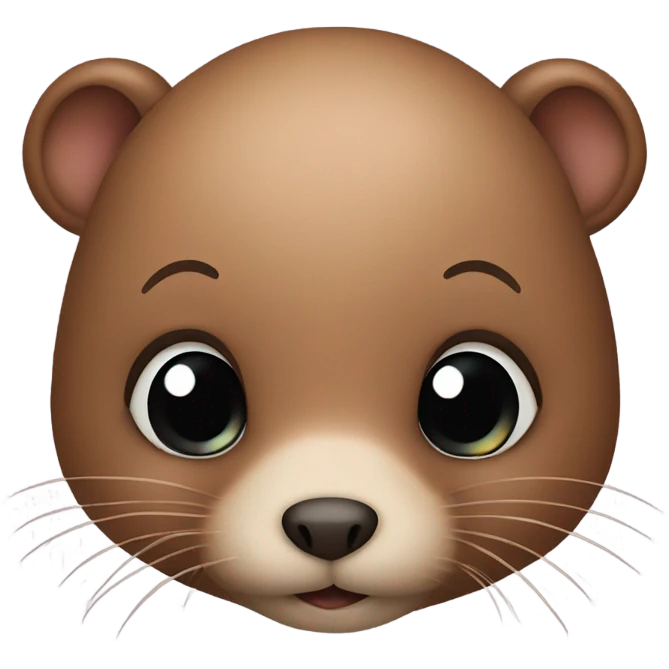 Cute baby beaver with long lashes emoji