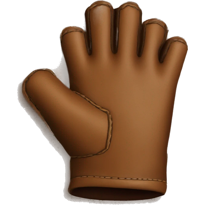 fingerless brown leather glove emoji