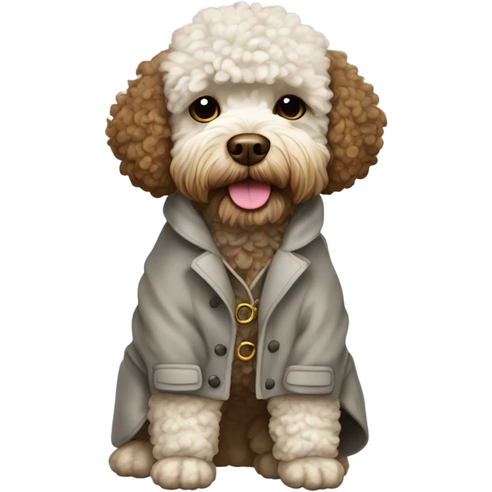 Lagotto wearing coat emoji