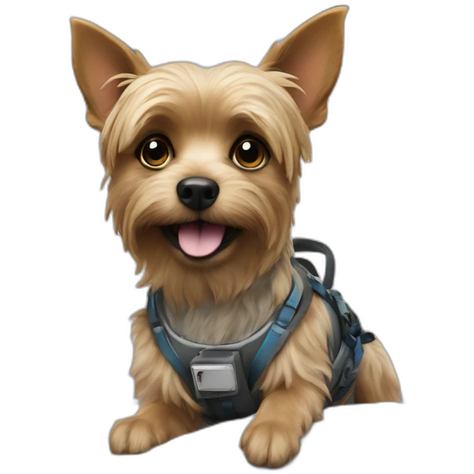 Yorkshire dog on the moon emoji