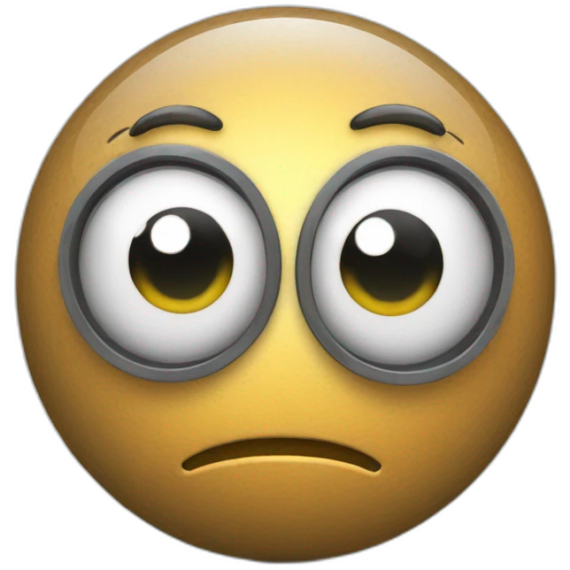 3d sphere with a cartoon piston texture with big beautiful eyes emoji