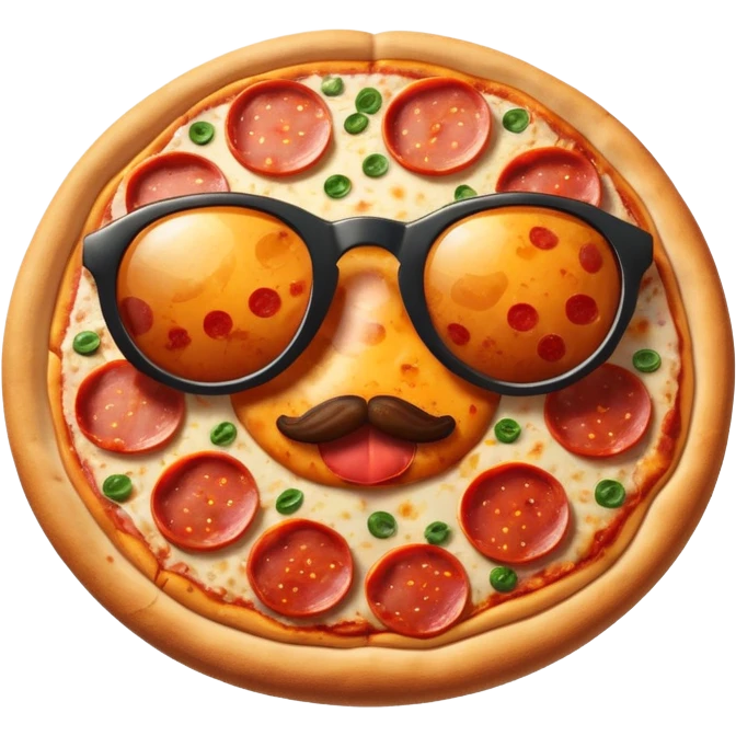 Dabbing pepperoni pizza with sunglasses  emoji
