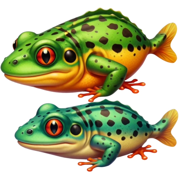 Frog and piranha  emoji