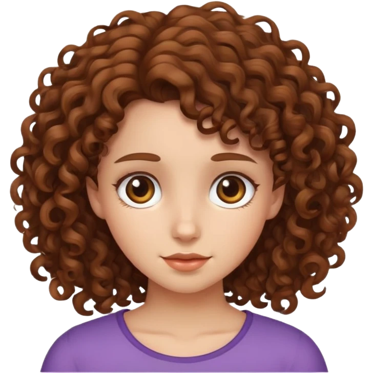 Ragazza con i capelli marroni e ricci emoji