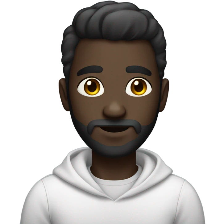 Handsome deep dark skin man with beard and high fade emoji