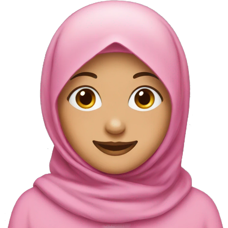 pink hijab girl happy face emoji