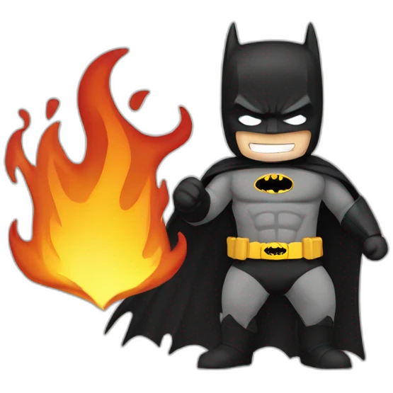 batman with fire on hand emoji