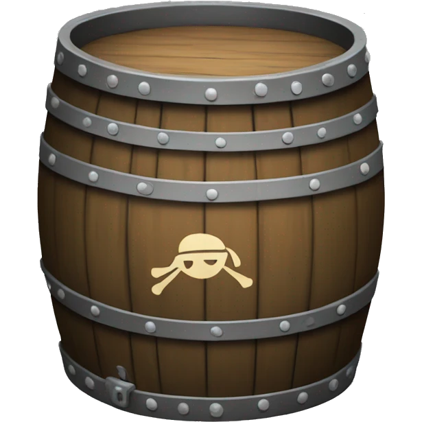 open barrel with pirate flag emoji