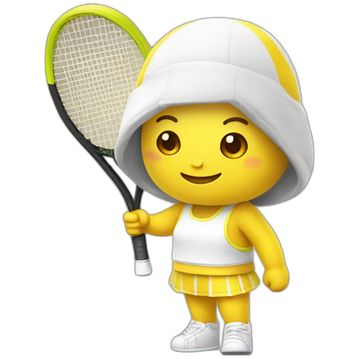 kawaii cute banana in tennis uniform emoji
