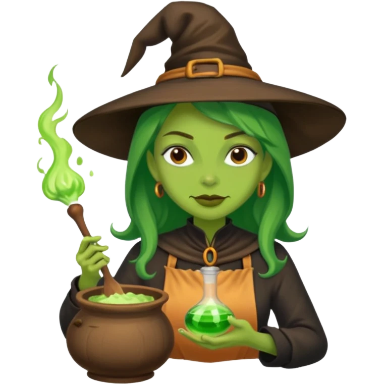 green witch cooking potion emoji