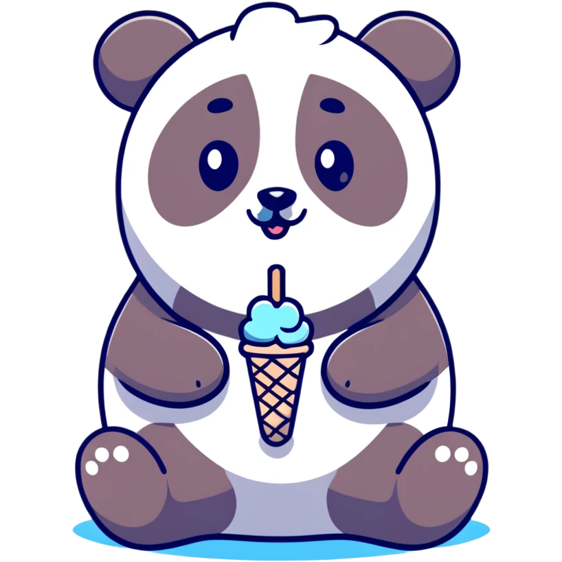 Panda eating ice cream emoji