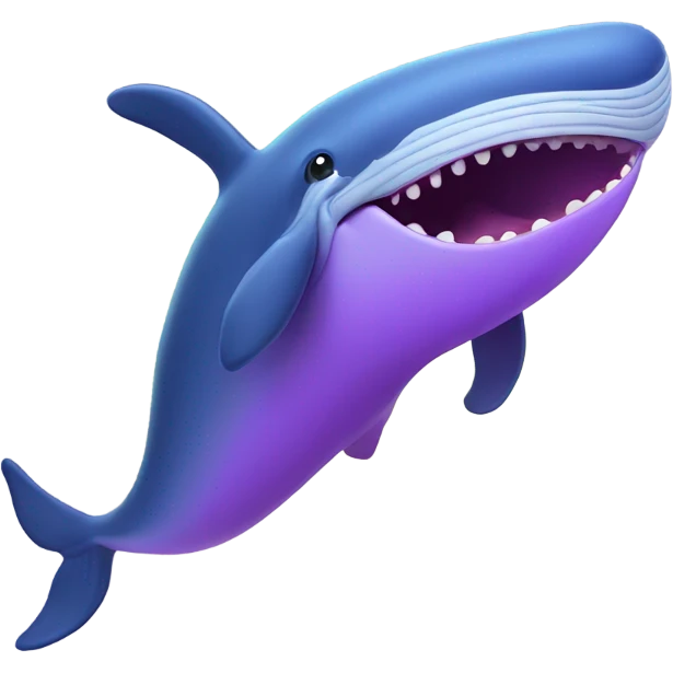 Blue whale purple, open mouth emoji