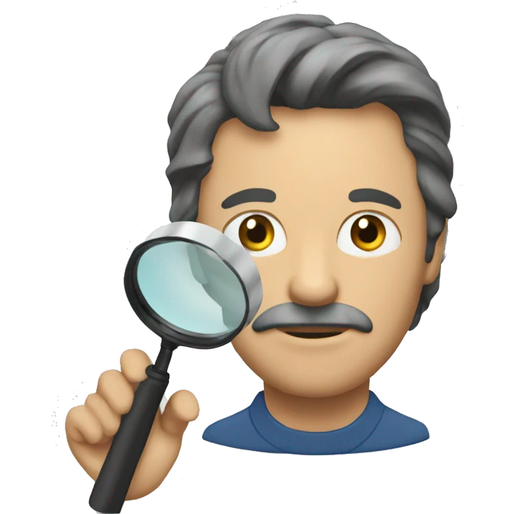Bruce wayn with magnifier emoji