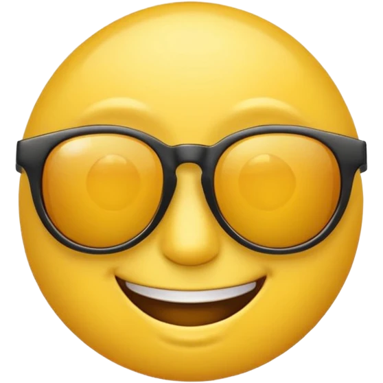 An emoji face with sunglasses that have reflective lenses emoji