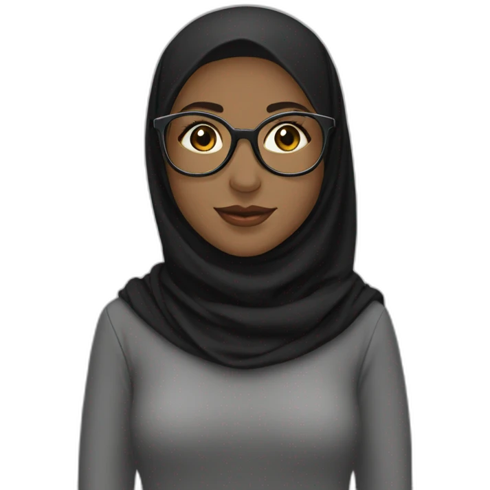Musulmane a lunettes hijab noir emoji