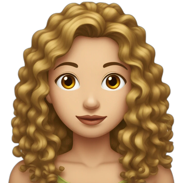 Cara mujer mulata con pelo rizado y moreno emoji