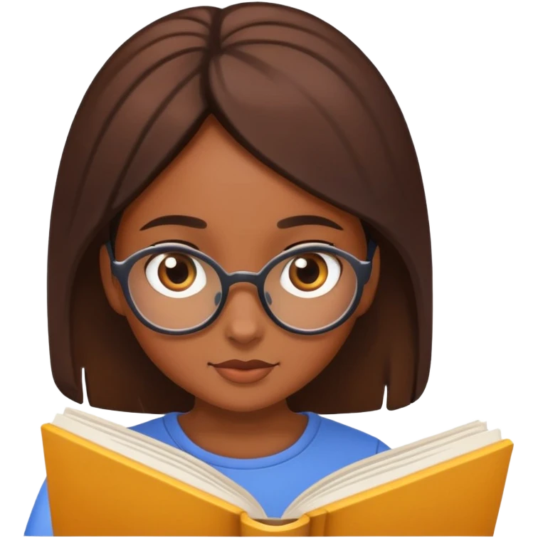 Brown skin girl reading a book  emoji