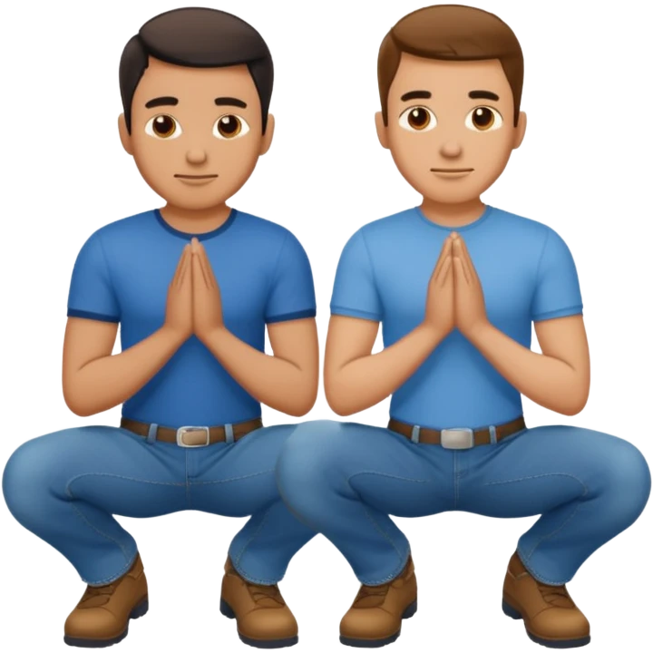 a man are kneeling side by side emoji