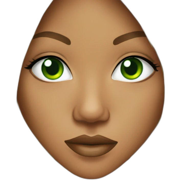 Megan good with green eyes, pierced nose and long hair  emoji