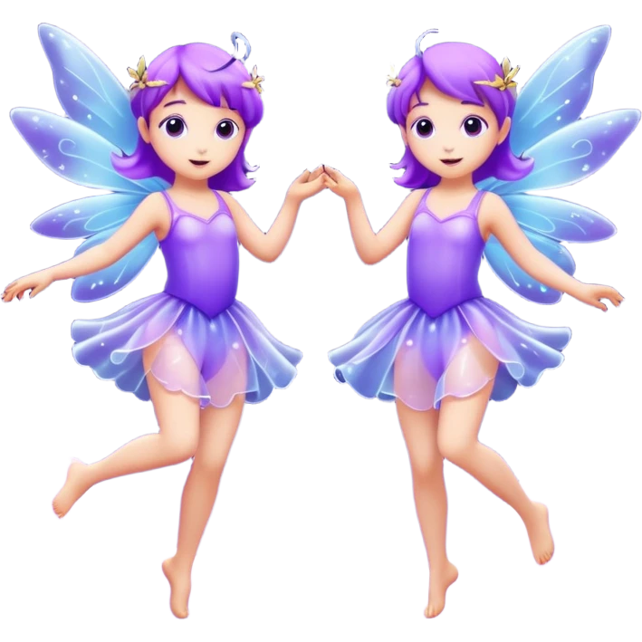 little purple fairies are dancing in the sky emoji