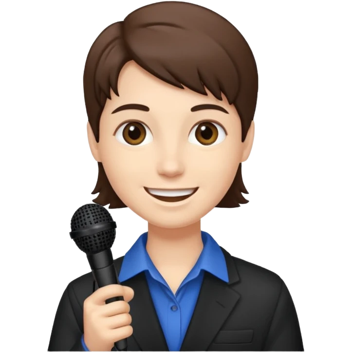 presenter holding mic emoji
