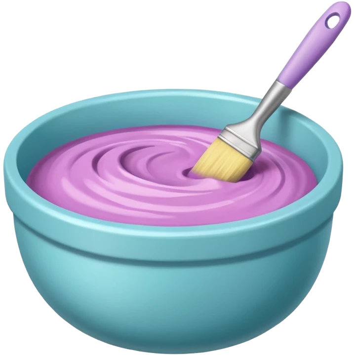 bowl of pastel hair dye with a brush nearby emoji