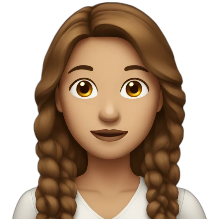 woman, long brown hair  emoji