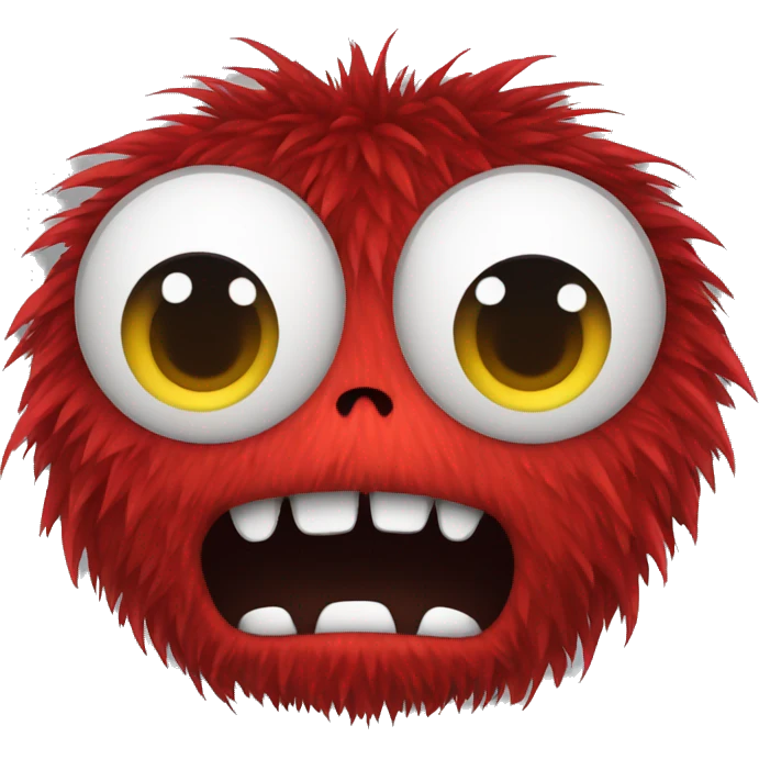red angry hairy monster emoji