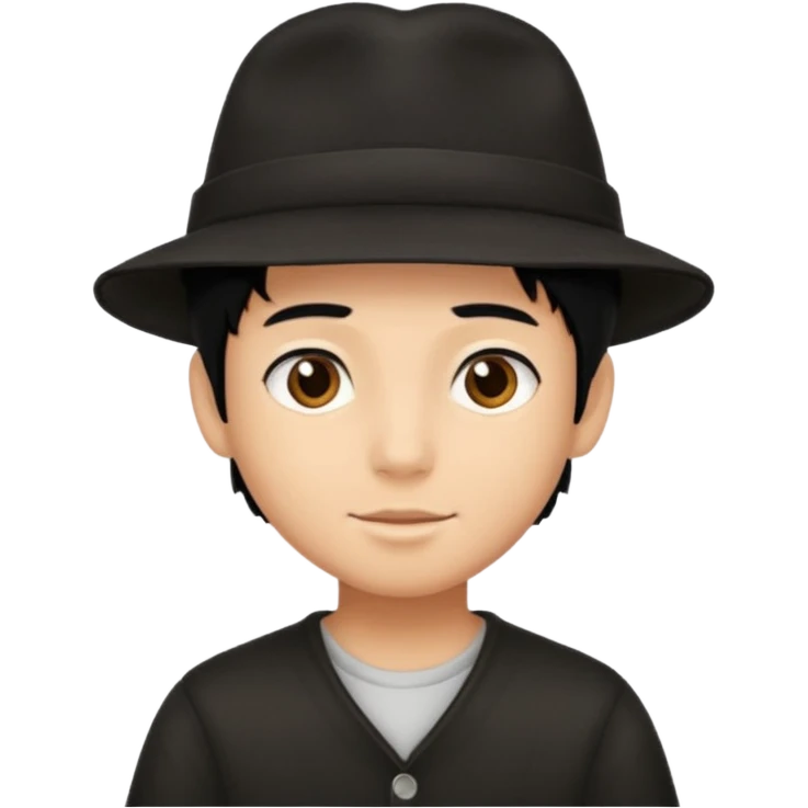 Boy in hat with black hair emoji