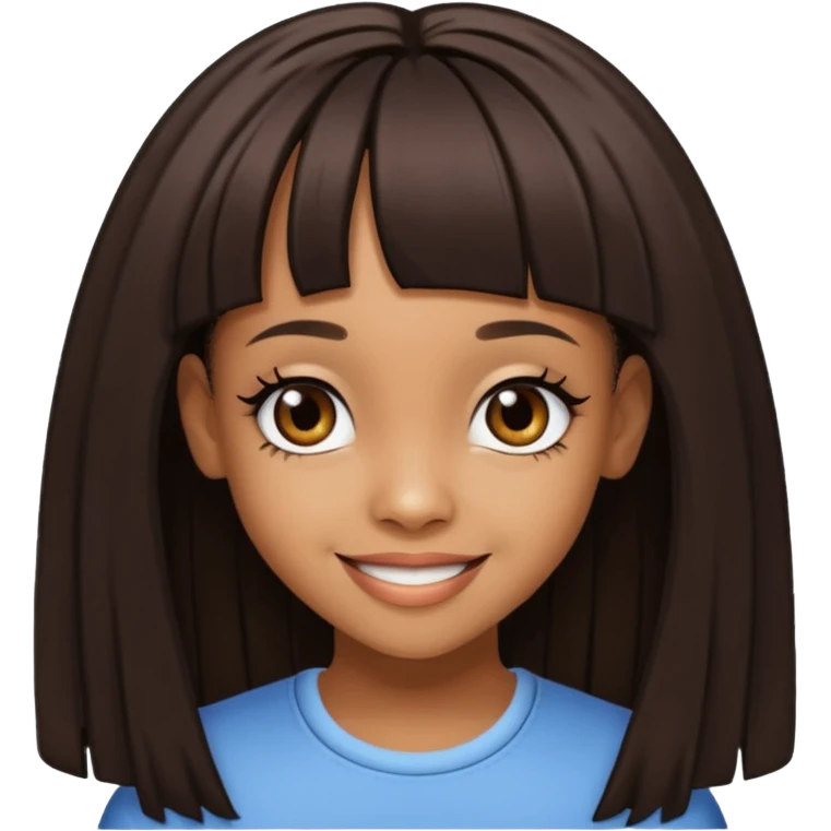 Lisa Left Eye Lopes with dark brown long hair emoji