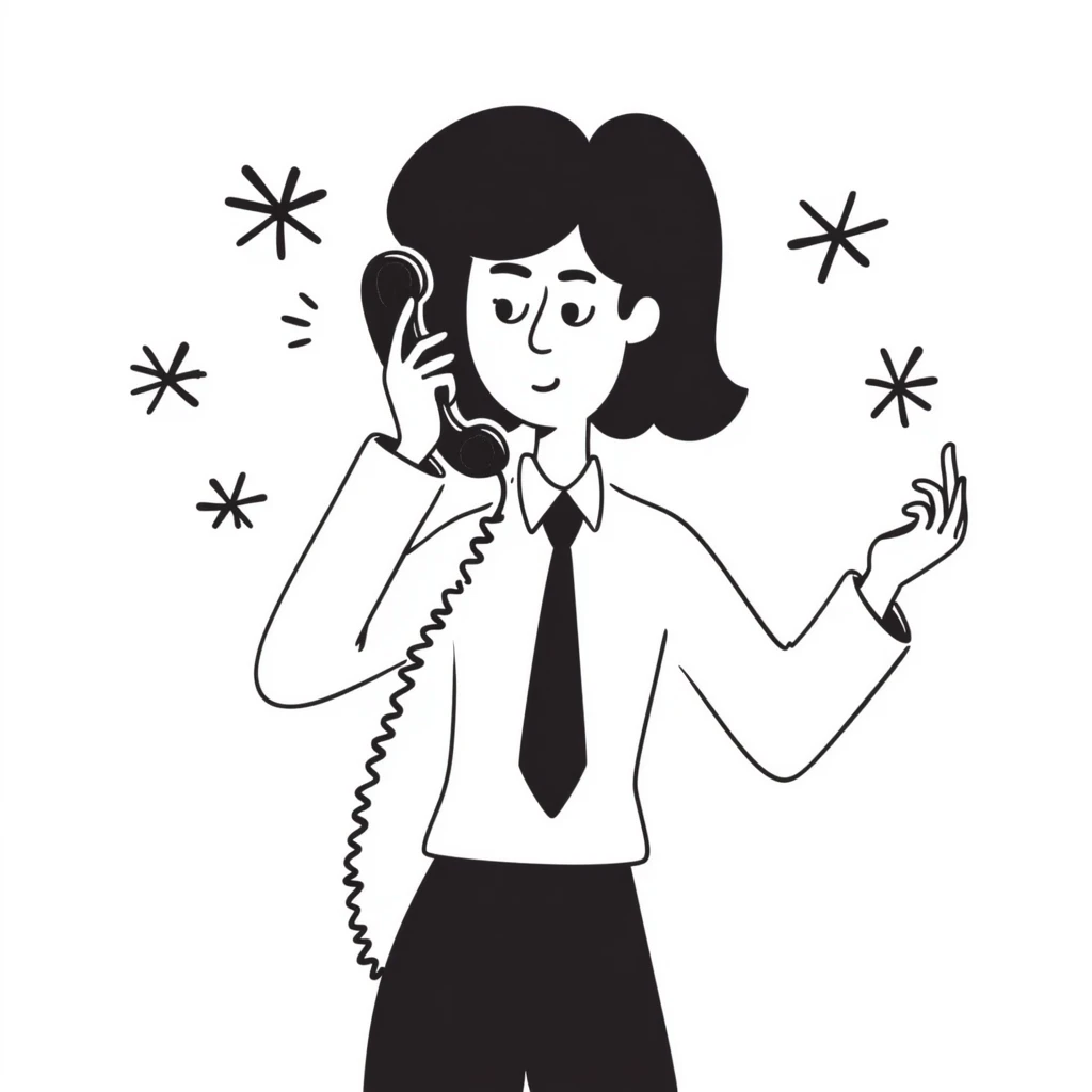 Business person with telephone and snowflakes around, representing a cold call emoji