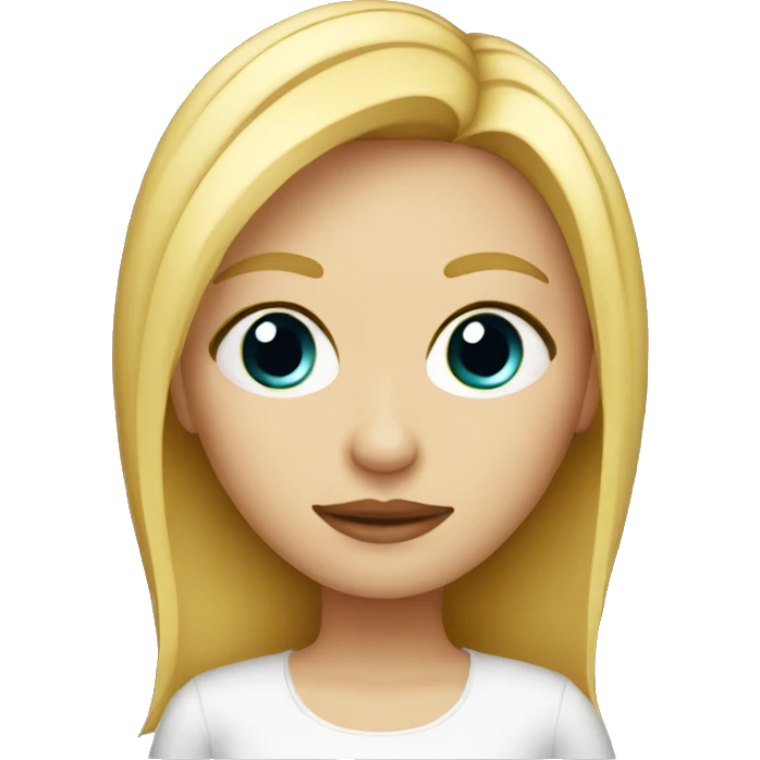 small head large eyes woman blonde emoji