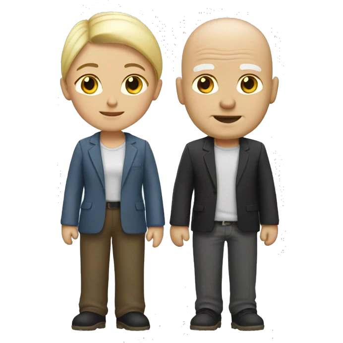 White bald man with blond woman emoji