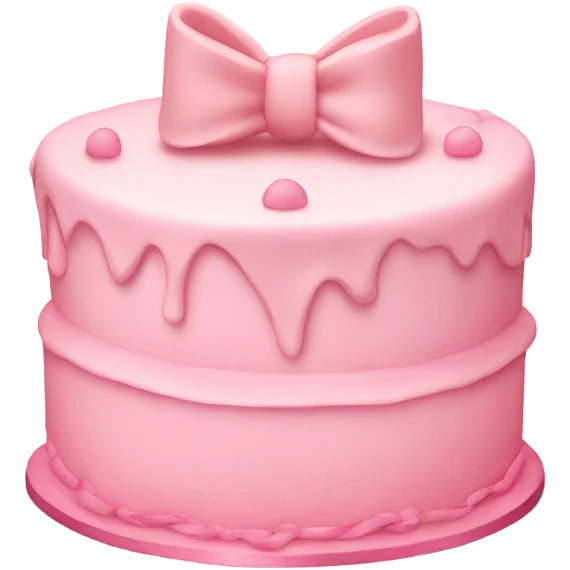 light pink cake with mini bows emoji