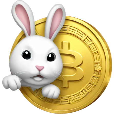 cryptocoin, gold coin, coin white rabbite emoji