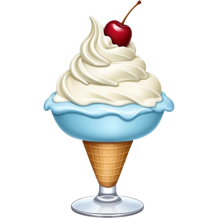Light blue ice cream sundae emoji