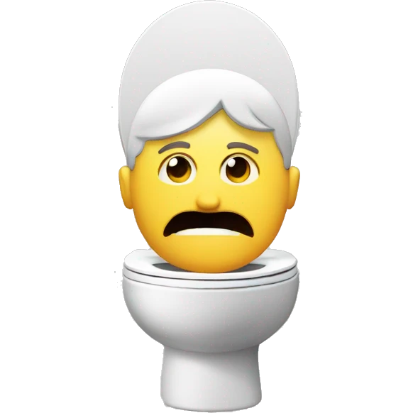 A toilet with a man sticking his head out  emoji