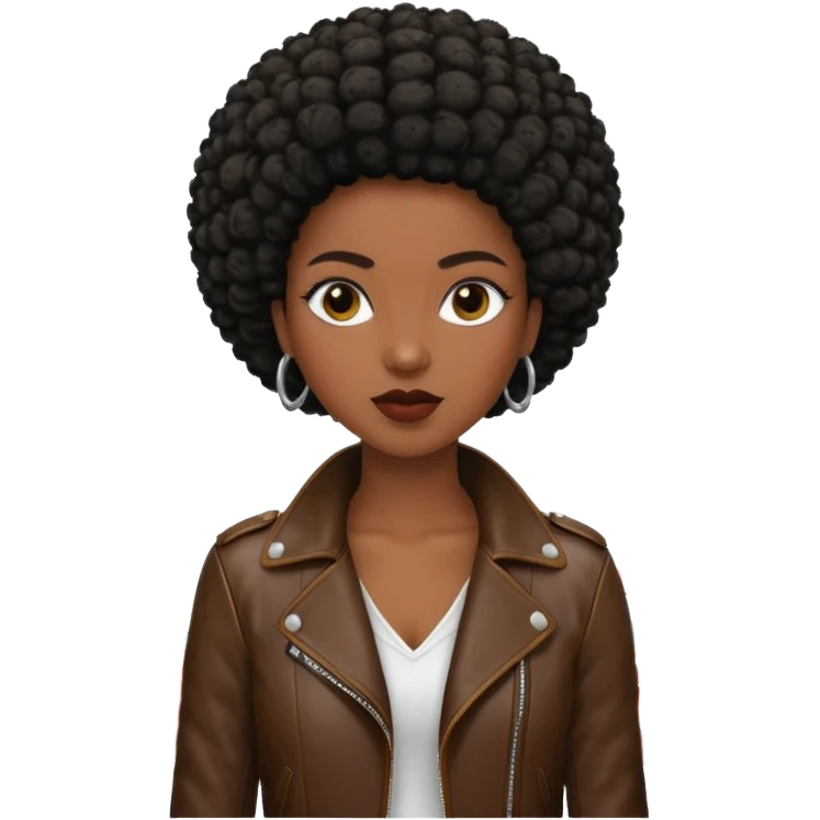 Classic mustang dark women with short afro emoji
