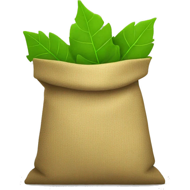 Bag full of dead green leaves emoji