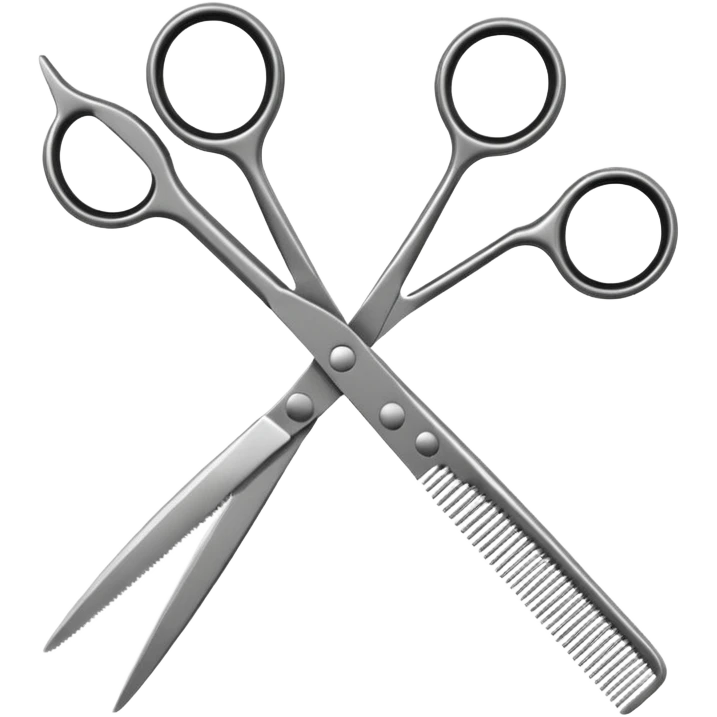 barber shop, scissors & comb. emoji