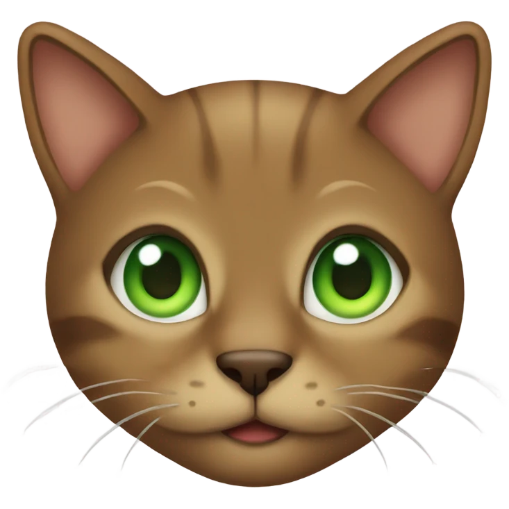 brown Cat with green eye  emoji